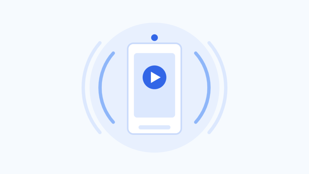 スマートフォンでのライブ配信を表したイラスト