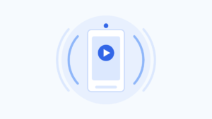 スマートフォンでのライブ配信を表したイラスト