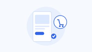 スマートフォンでのオンラインショッピングを表したイラスト