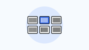バーコードラベルの付いた商品の管理単位（SKU）を表したイラスト