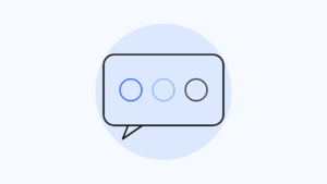 吹き出しの中に分かれた3つの円で表したLINEセグメント配信のイラスト