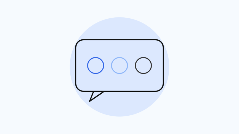 吹き出しの中に分かれた3つの円で表したLINEセグメント配信のイラスト