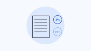 消費税8%と10%の税率タグと領収書を表した軽減税率のイラスト